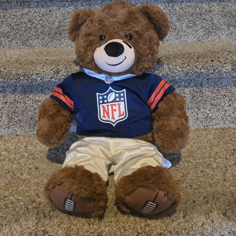 NFL Brown Teddy Build-A-Bear BAB Sport Central 18" Tall Jersey Shorts Football